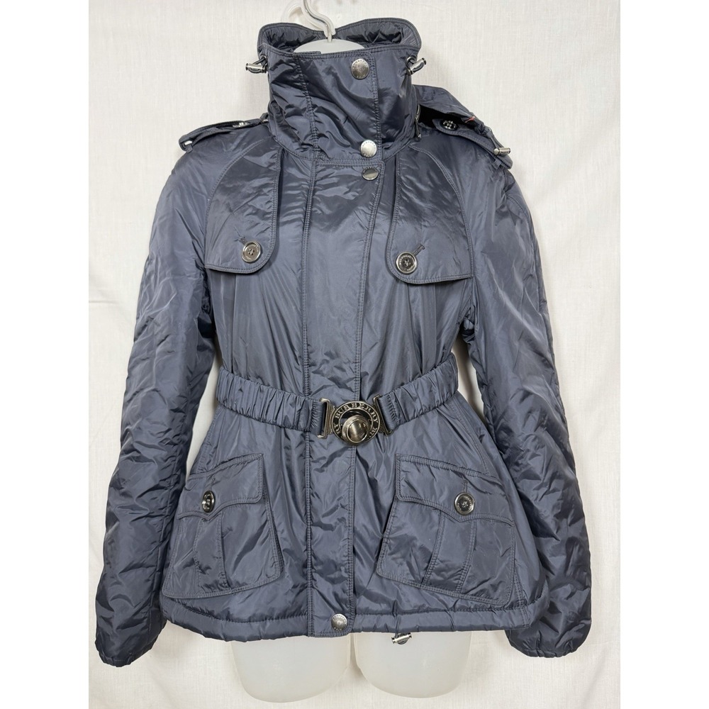 Burberry Brit Preppy Belted Puffer Jacket Womens UK 8 US 6 Blue Nova‎ Check